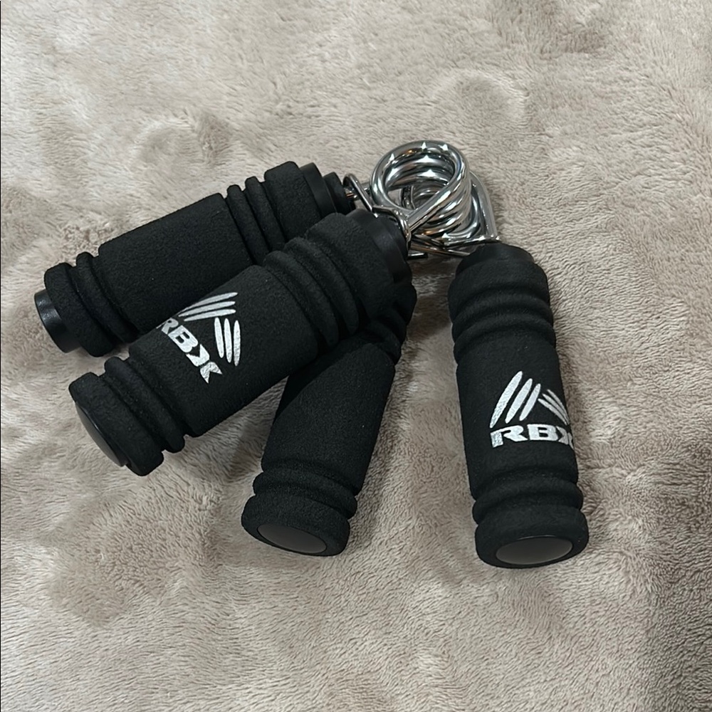 RBX Black and Silver Hand Exerciser with Textured Grips